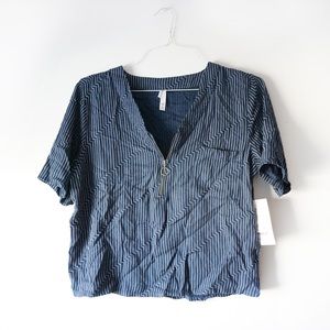 RVCA Striped Zip Up Top